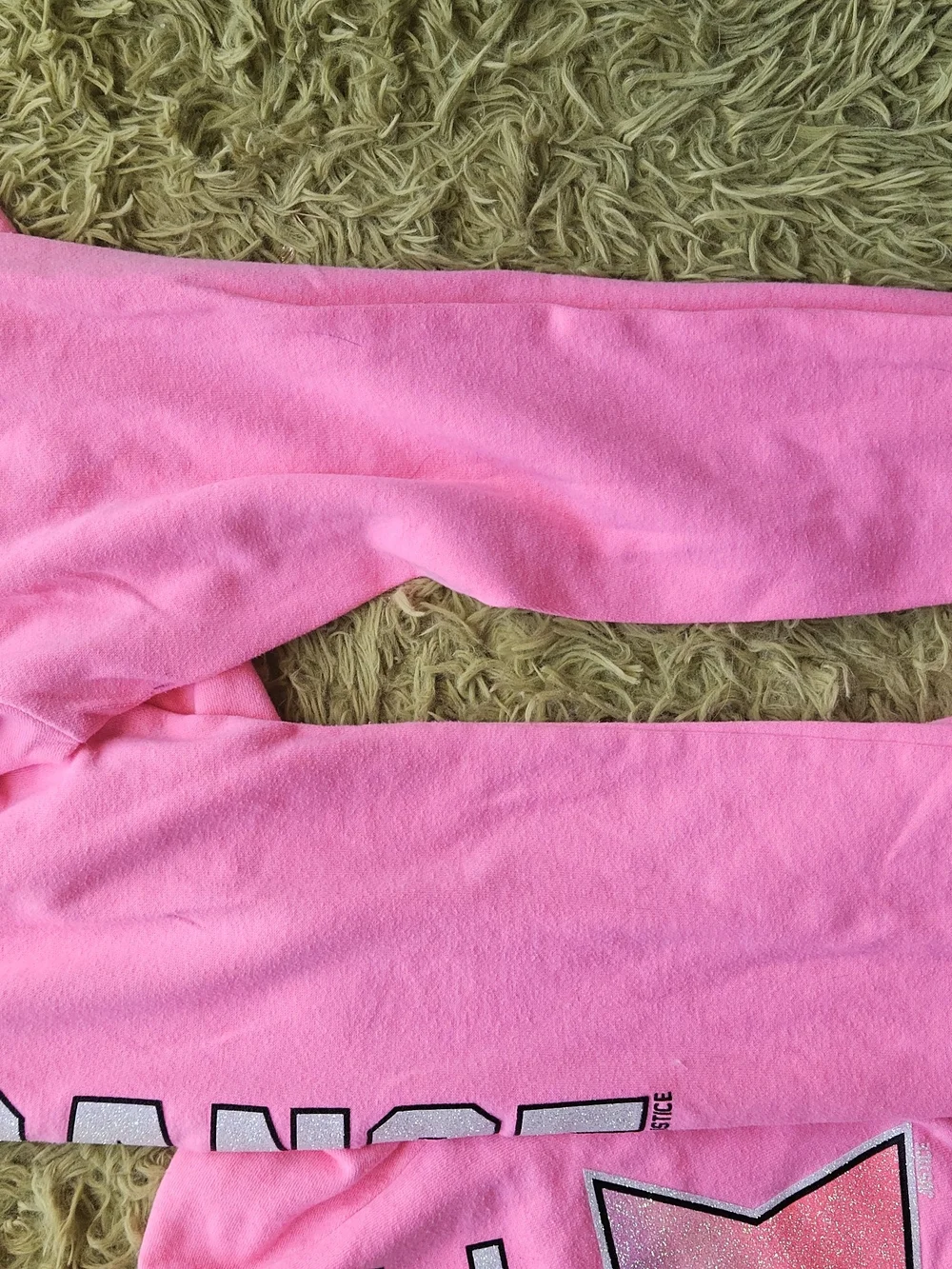 Justice Neon Pink 'Dance' Hoodie & Sweatpants Set with Star Graphics